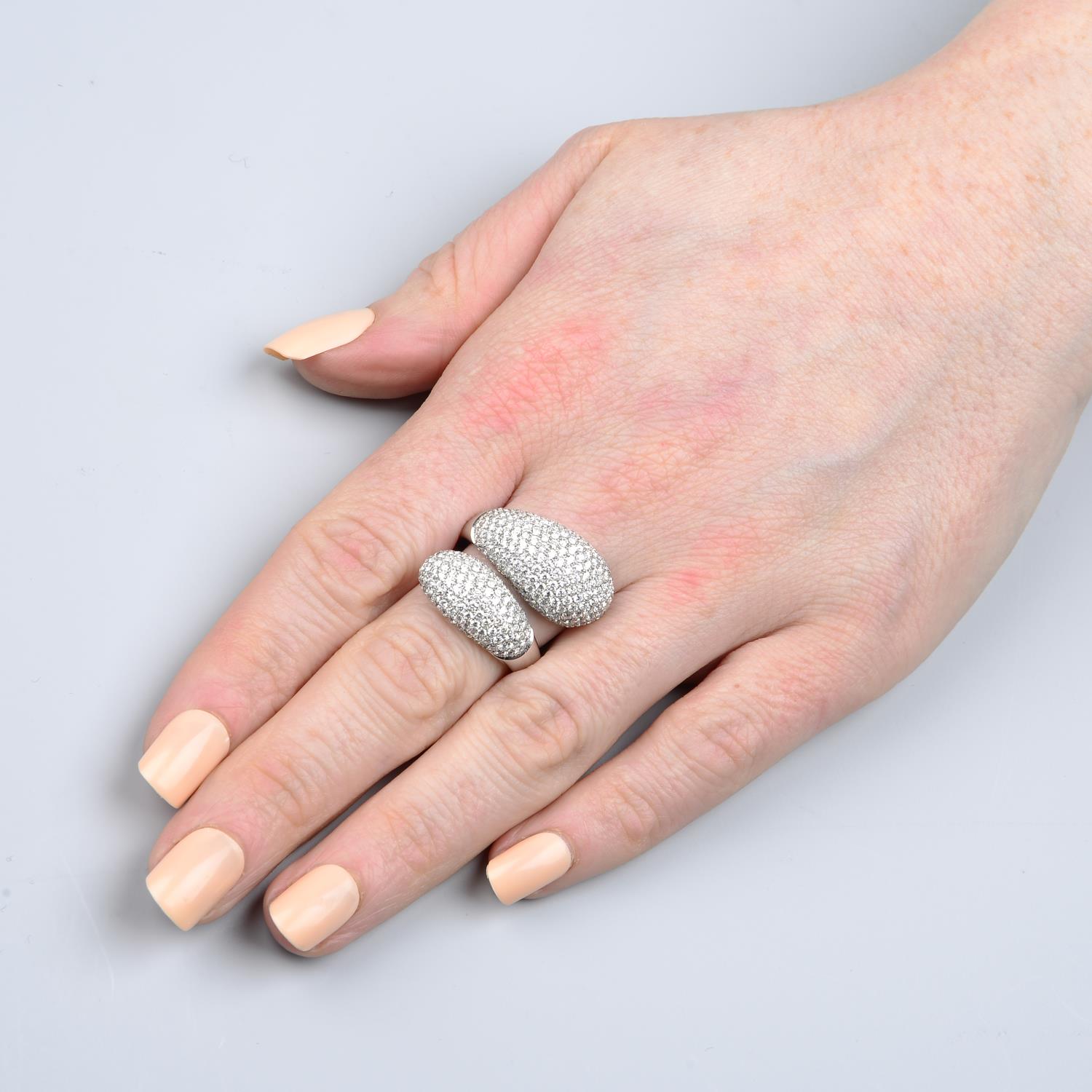 A pave-set diamond crossover dress ring. - Image 5 of 5