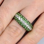 An 18ct gold pave-set tsavorite garnet ring,