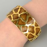 An 18ct gold enamel 'Giraffe' bangle, by Roberto Coin.Hallmarks for Birmingham.