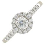 An 18ct gold brilliant-cut diamond cluster ring,