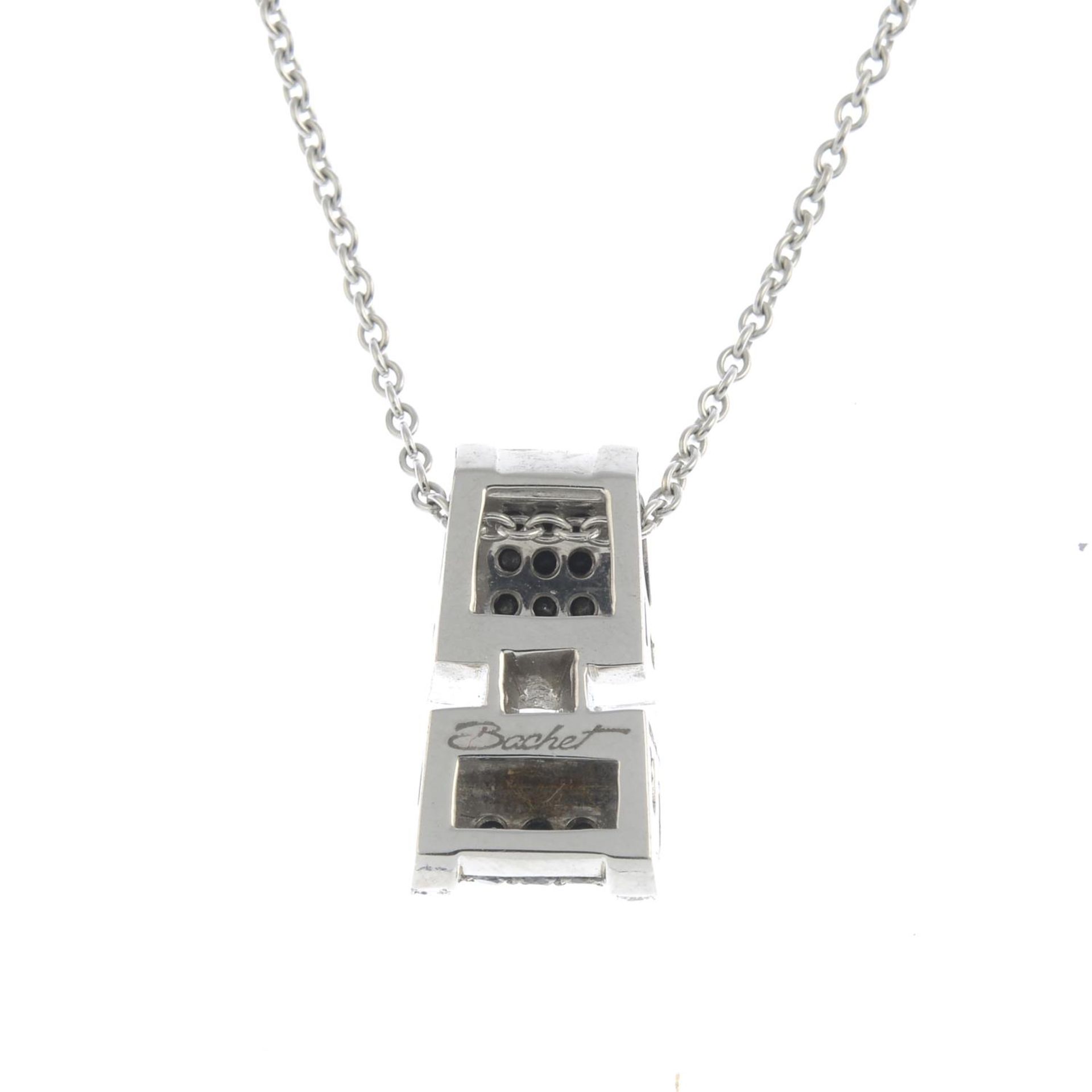 A brilliant-cut diamond and black gem pendant, - Bild 2 aus 3