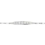 A brilliant-cut diamond bracelet.Estimated total diamond weight 1ct,