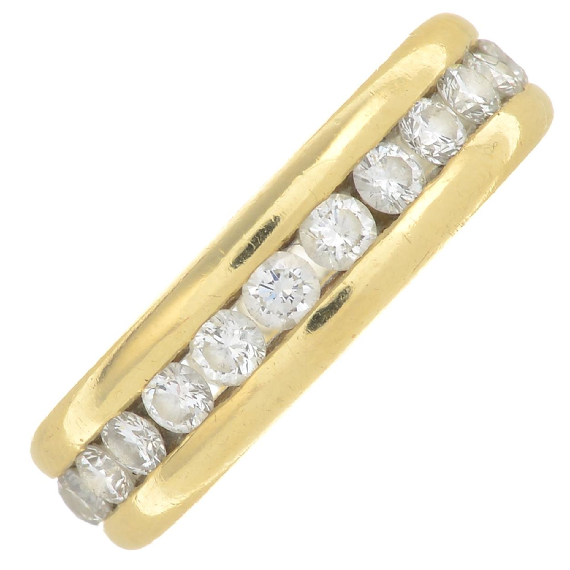 An 18ct gold brilliant-cut diamond full eternity ring.Estimated total diamond weight