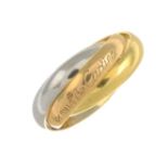 A 'les must de Cartier, Trinity' ring, by Cartier.Signed Cartier, O7828X.French assay marks.