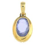 A sapphire single-stone pendant.