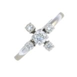 A platinum brilliant-cut diamond dress ring.Estimated total diamond weight 0.45ct,