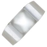 A moonstone 'Tank' ring, by Cartier.Signed Cartier, L76108.Stamped 750.Ring size K1/2.