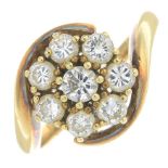 A brilliant-cut diamond cluster ring.Total diamond weight 1ct,