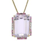 A rectangular-shape morganite,