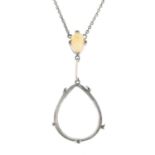 A pendant mount, with opal highlight, on an integral chain.Length of pendant drop 4.3cms.