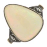 A opal cabochon dress ring,