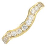 An 18ct gold brilliant-cut diamond band ring.Total diamond weight 0.55ct,