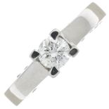 A brilliant-cut diamond single-stone ring.Principal diamond estimated weight 0.55ct,
