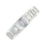 A baguette-cut diamond half-eternity ring.Estimated total diamond weight 1.30cts,