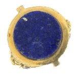 A lapis lazuli single-stone ring,
