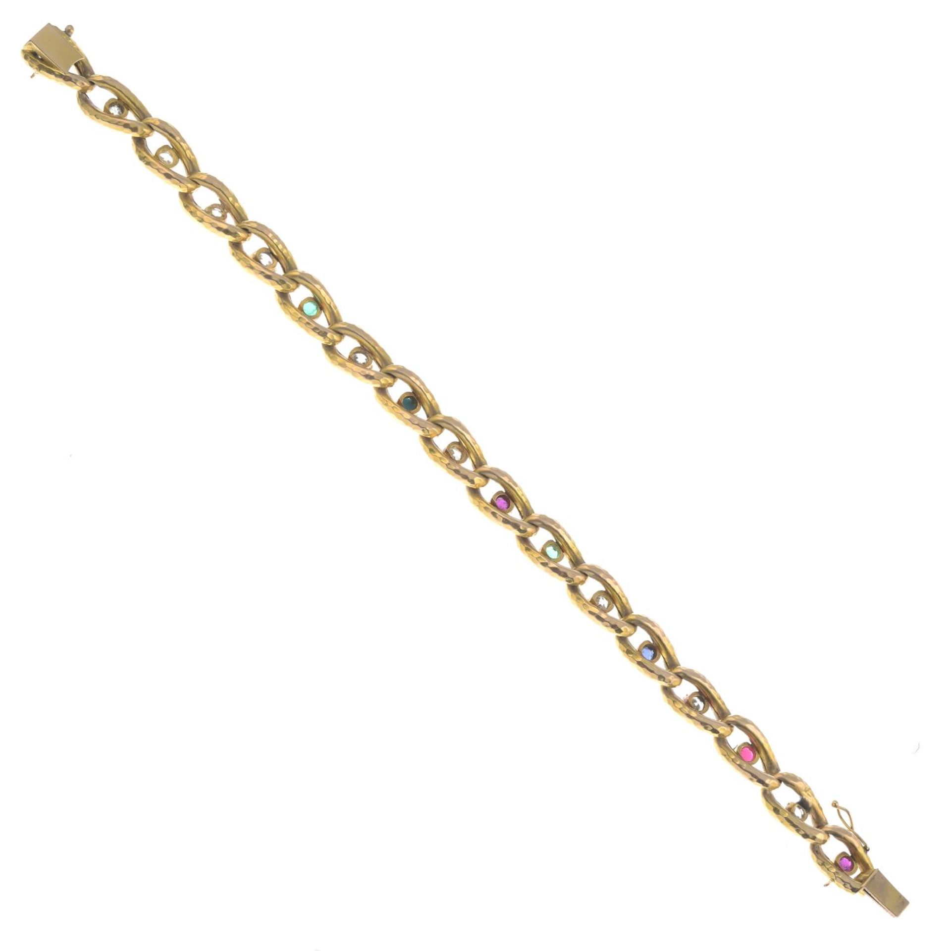 A vari-cut diamond and gem-set bracelet.Gems include ruby, - Bild 3 aus 3