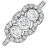 A brilliant-cut diamond dress ring.Estimated total diamond weight 0.80ct,