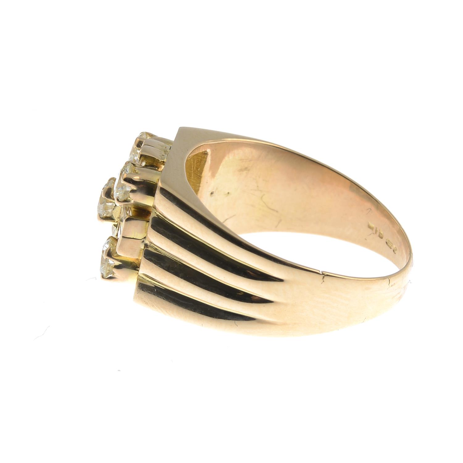 A 14ct gold vari-cut diamond dress ring.Estimated total diamond weight 1ct, - Image 3 of 3