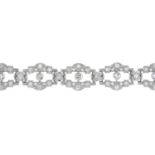 A mid 20th century platinum single-cut diamond bracelet.Estimated total diamond weight 1.50cts,