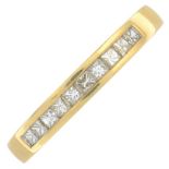 An 18ct gold square-shape diamond half eternity ring.