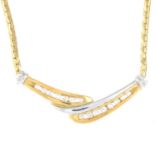 An 18ct gold brilliant-cut diamond necklace.Total diamond weight 0.30ct,