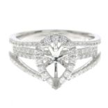 An 18ct gold brilliant-cut diamond ring mount.Estimated total diamond weight 1ct,