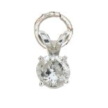 A diamond pendant.Estimated diamond weight 0.35ct, G-H colour, P1-P2 clarity.