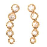 A pair of 18ct gold rose-cut diamond earrings.Total diamond weight 0.91ct.Hallmarks for London,