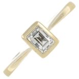 An 18ct gold diamond single-stone ring.Diamond weight 0.62ct,