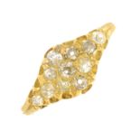 A late 19th century 18ct gold old-cut diamond cluster ring.