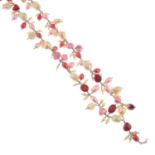 Dyed fresh water cultured pearl necklace, length 47cms.
