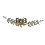An early 20th century rose-cut diamond foliate brooch,