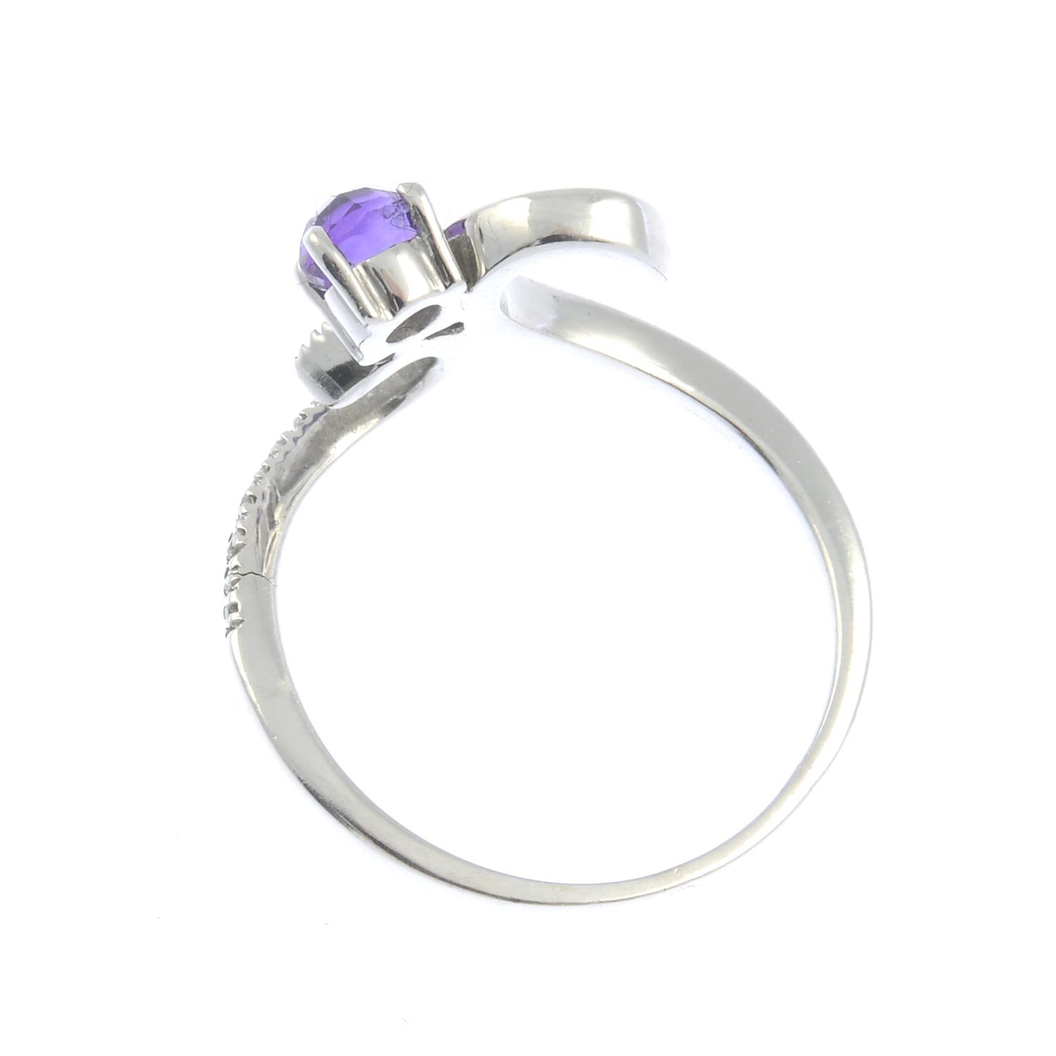 An amethyst and diamond dress ring.Ring size L. - Image 2 of 2