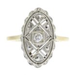 An old-cut diamond dress ring.Stamped 585.Ring size N.