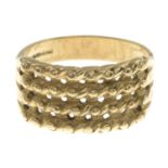 A 9ct gold keeper ring.Hallmarks for 9ct gold.