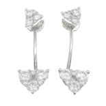 A pair of brilliant-cut diamond earrings,