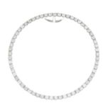 A brilliant-cut diamond circular pendant.Estimated total diamond weight 1.20cts,