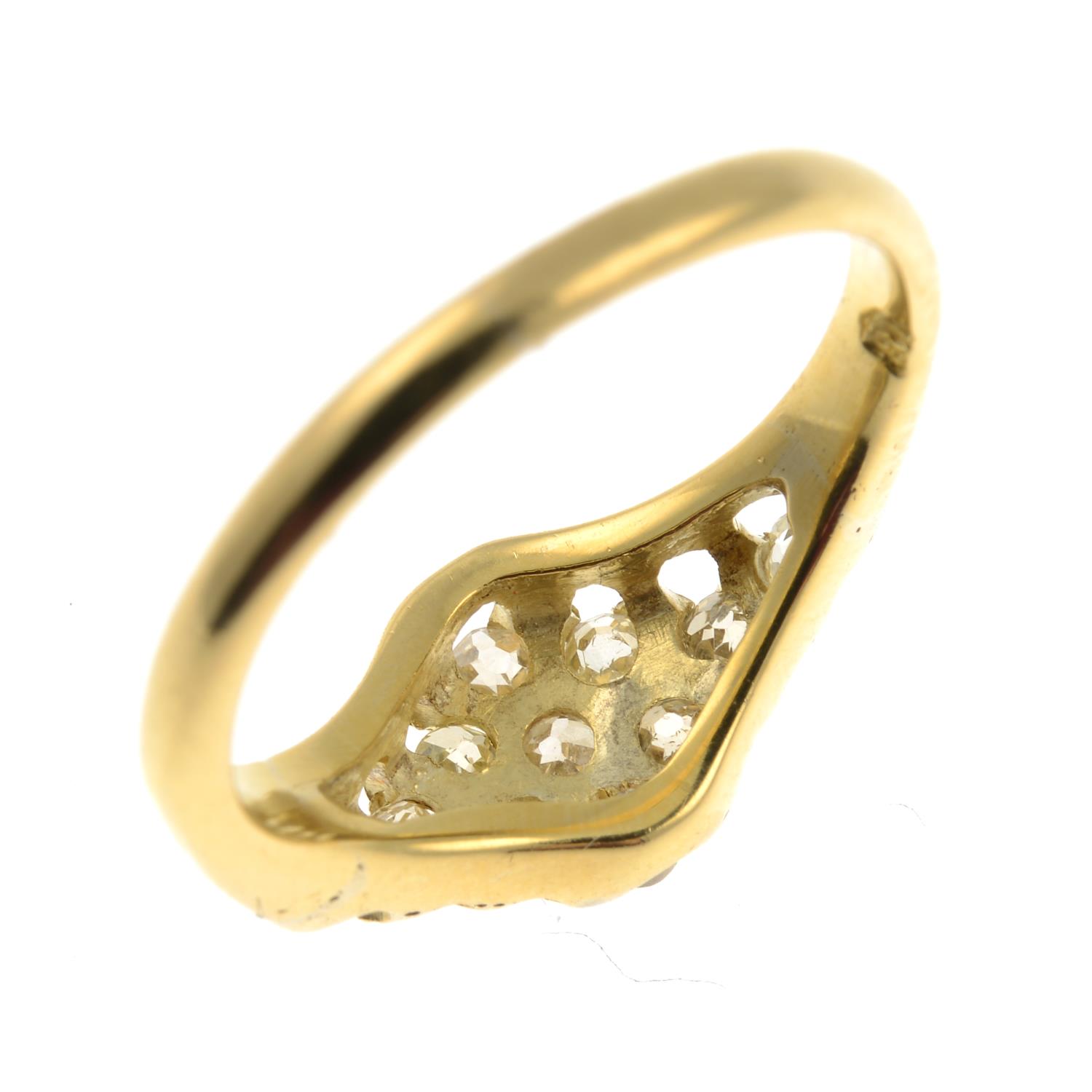 A late 19th century 18ct gold old-cut diamond cluster ring. - Image 3 of 3