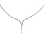 An 18ct gold vari-cut diamond necklace.