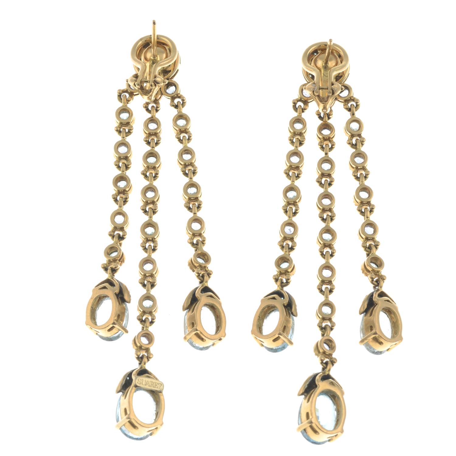 A pair of drop earrings. - Image 2 of 2