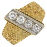 A brilliant-cut diamond dress ring,