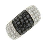 A diamond and black gem full eternity ring, by Gavello.Signed Gavello.Three black gems deficient.