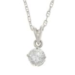 A brilliant-cut diamond single-stone pendant,