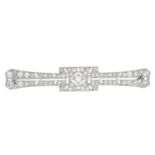 An Art Deco old-cut diamond propeller brooch.Estimated total diamond weight 1.90cts,