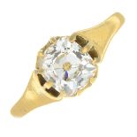 An early 20th century 18ct gold old-cut diamond single-stone ring.