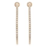 A pair of brilliant-cut diamond hoop earrings.Estimated total diamond weight 5.30cts,