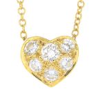 A brilliant-cut diamond heart pendant,