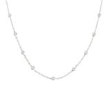 An 18ct gold brilliant-cut diamond necklace.Estimated total diamond weight 1ct,