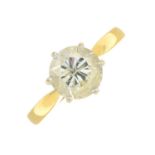 An 18ct gold brilliant-cut diamond single-stone ring.