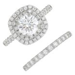 A platinum brilliant-cut diamond ring,